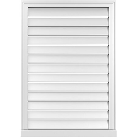 Ekena Millwork Vertical Surface Mount PVC Gable Vent: Functional, w/ 2"W x 2"P Brickmould Sill Frame, 28"W x 40"H GVPVE28X4003SF